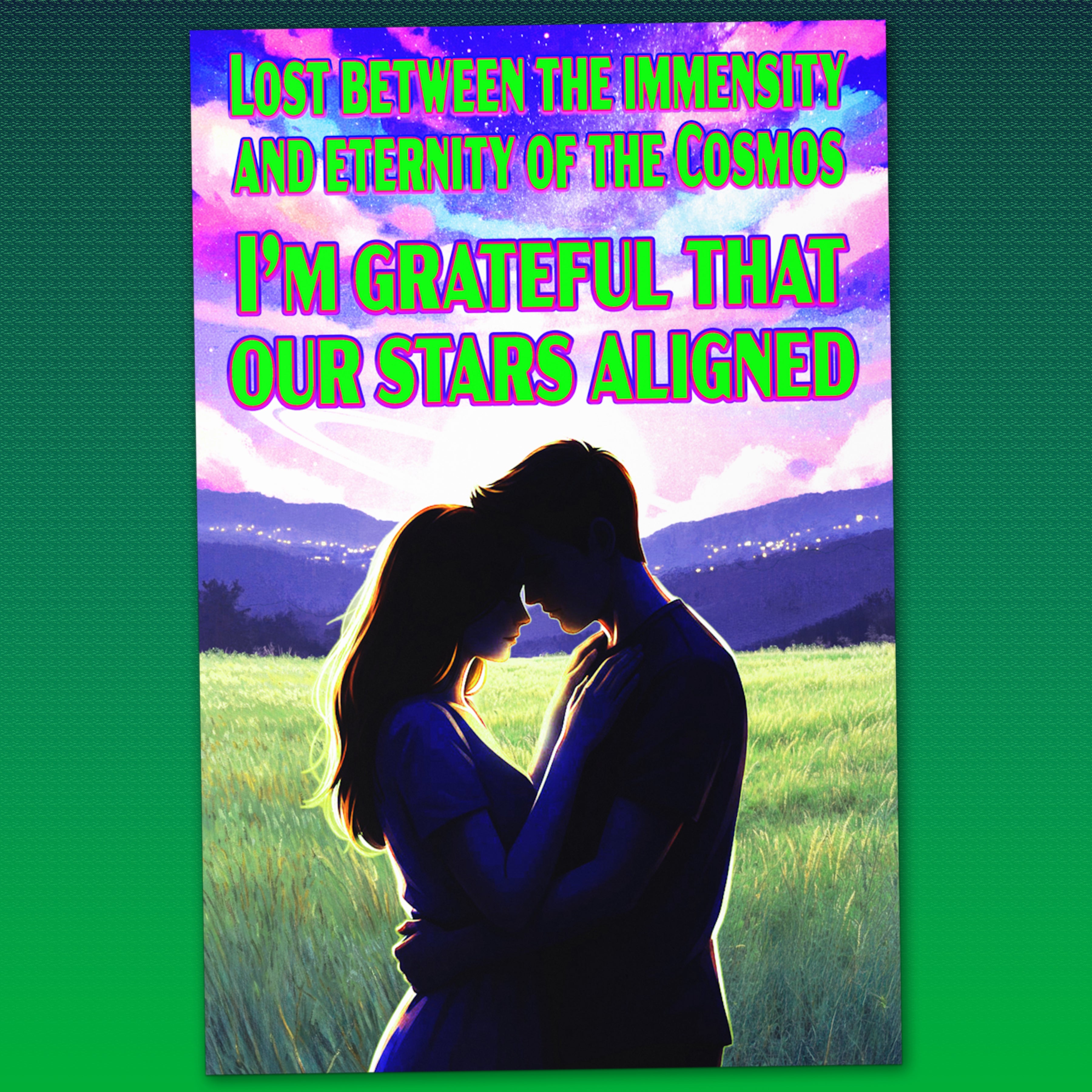 One Year Anniversary Card – Romantic Cosmic Love Card
