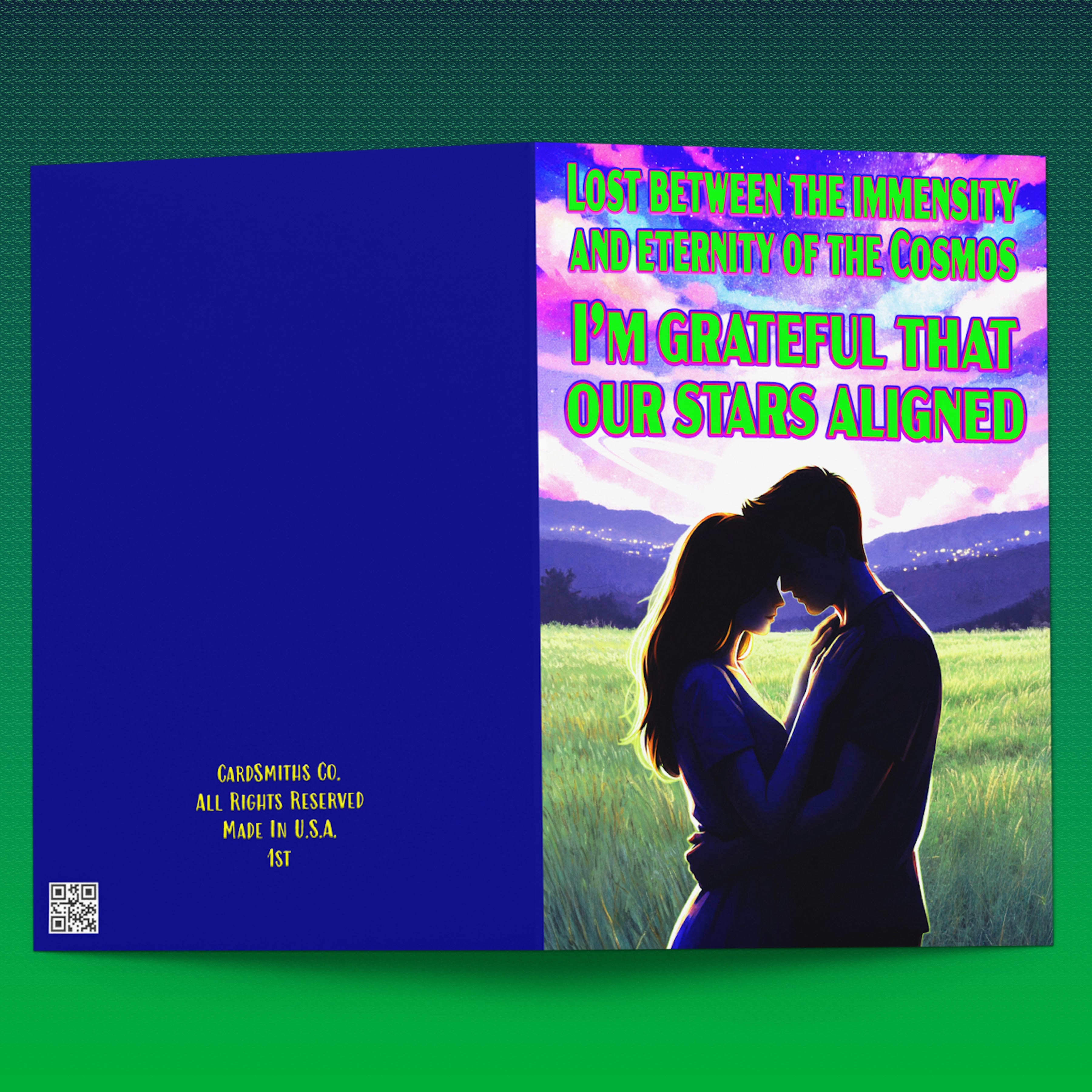 One Year Anniversary Card – Romantic Cosmic Love Card