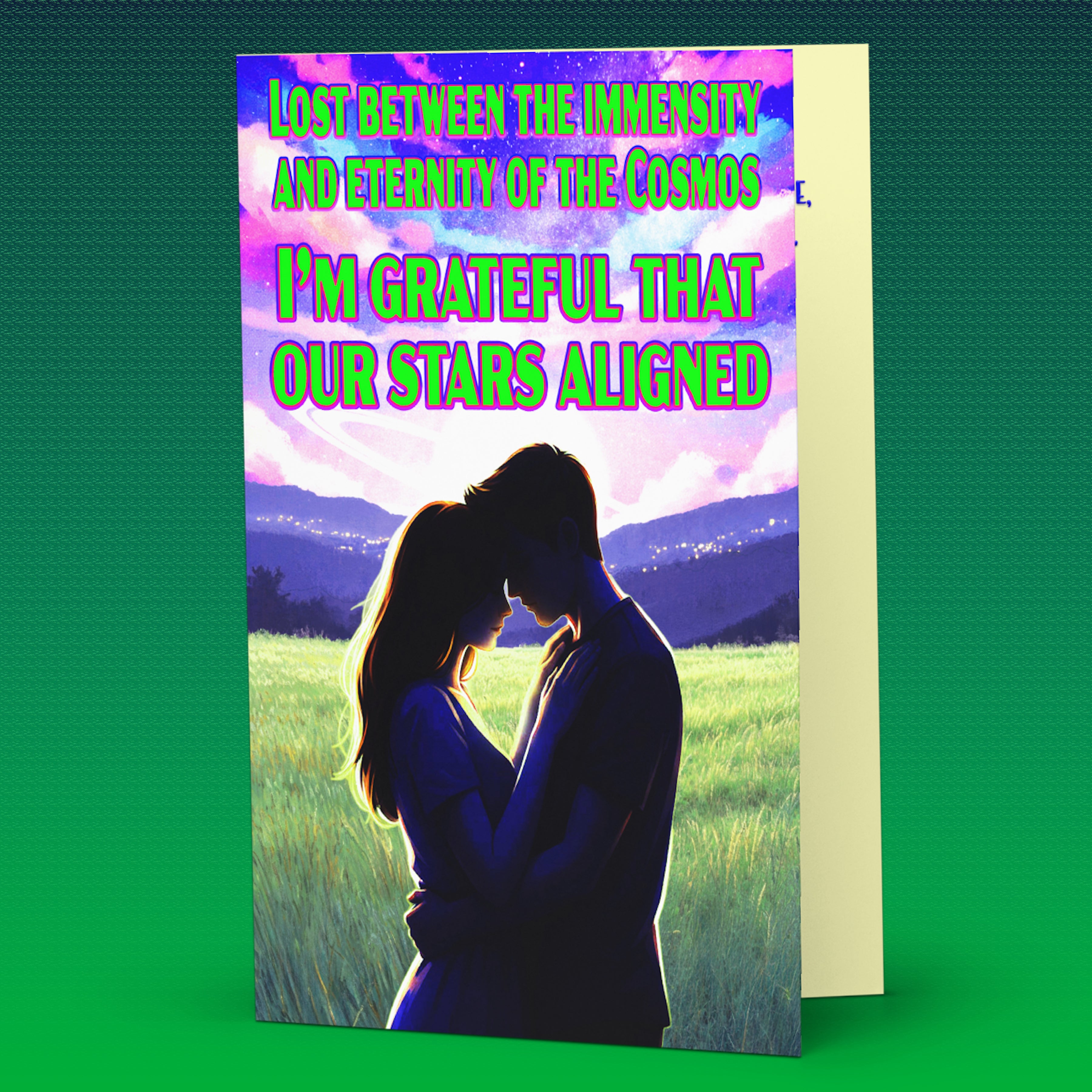 One Year Anniversary Card – Romantic Cosmic Love Card