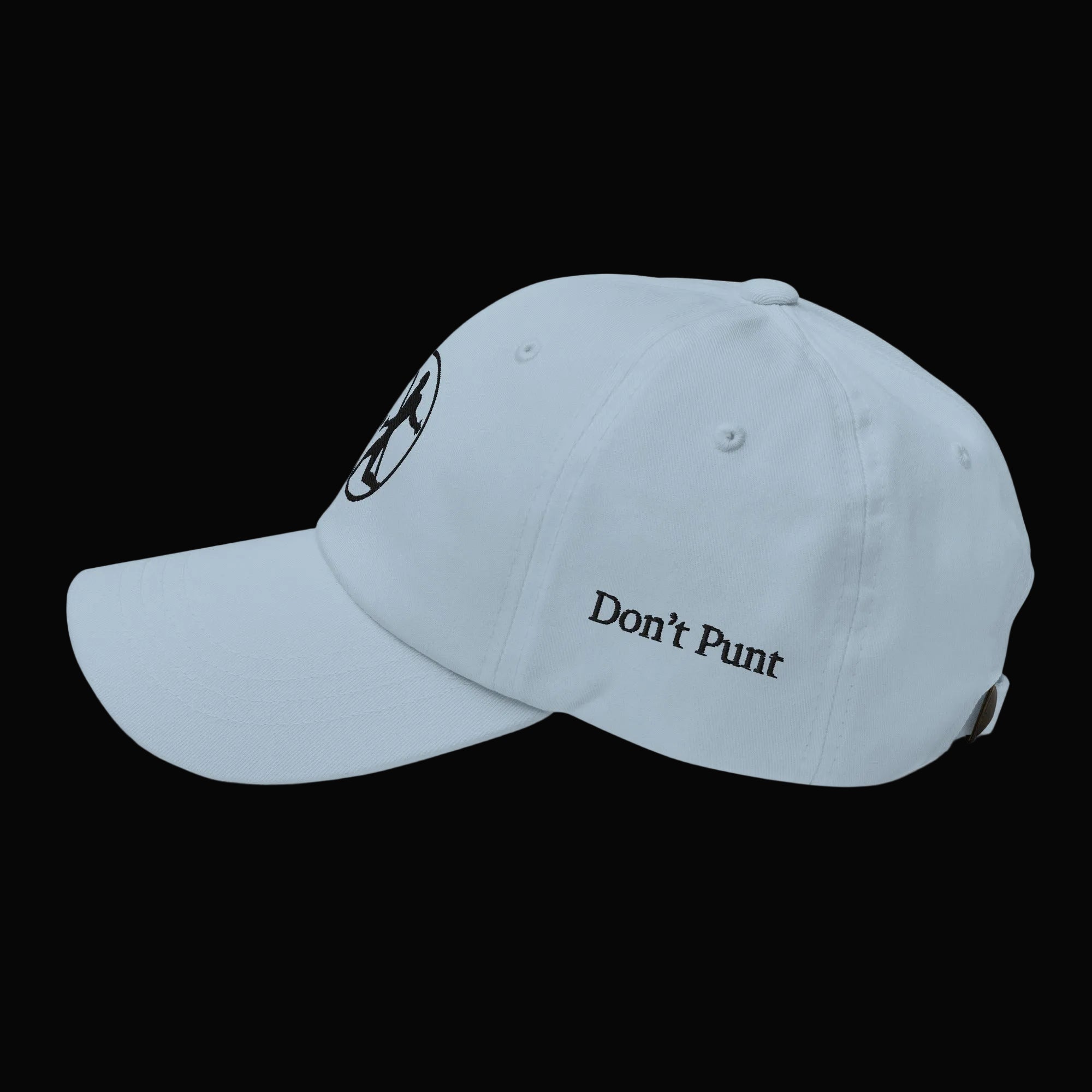 Don't Punt poker dad hat in light blue side view - funny Texas Hold'em cap for poker players