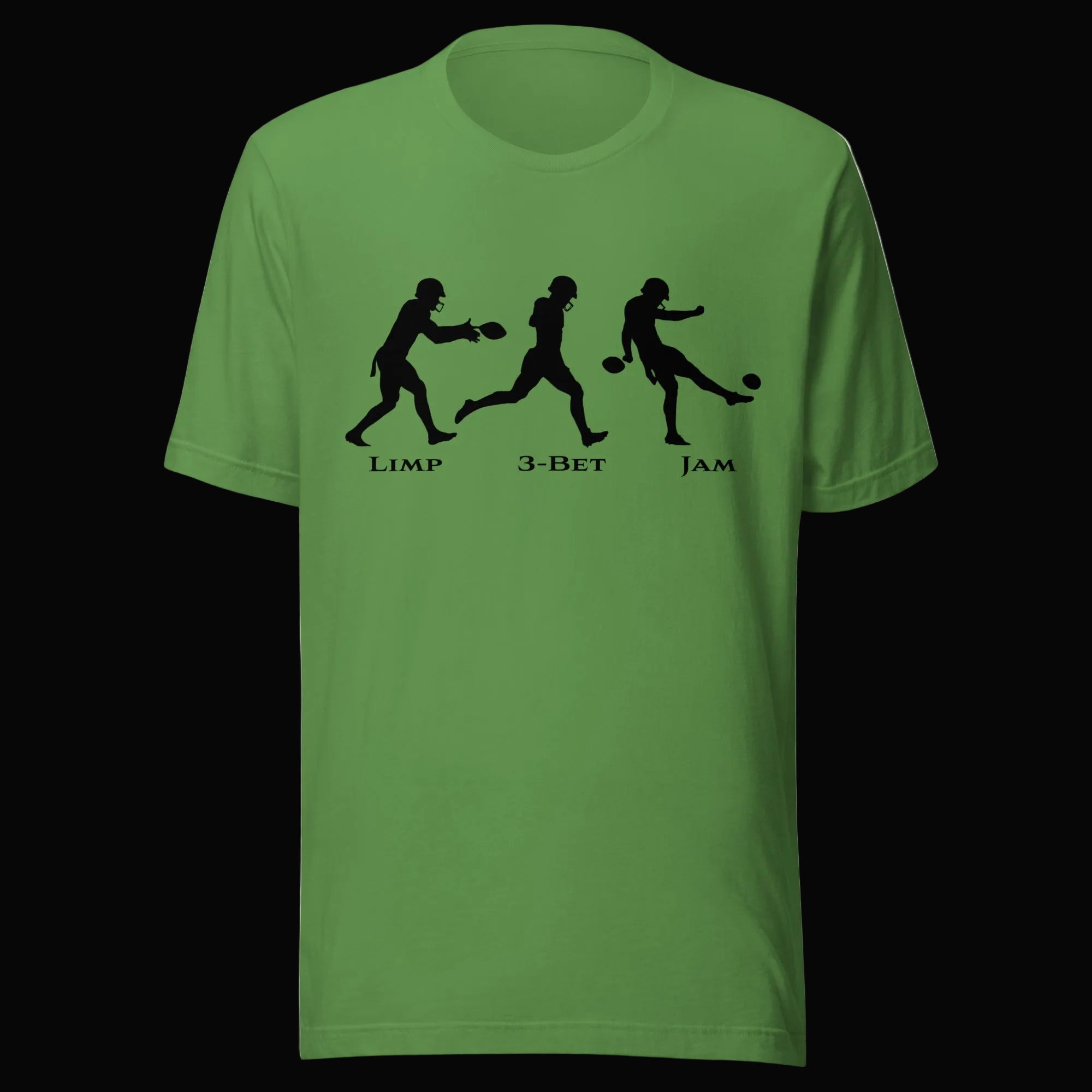 Don't Punt poker t-shirt in leaf green - funny Limp 3-Bet Jam tee for poker players