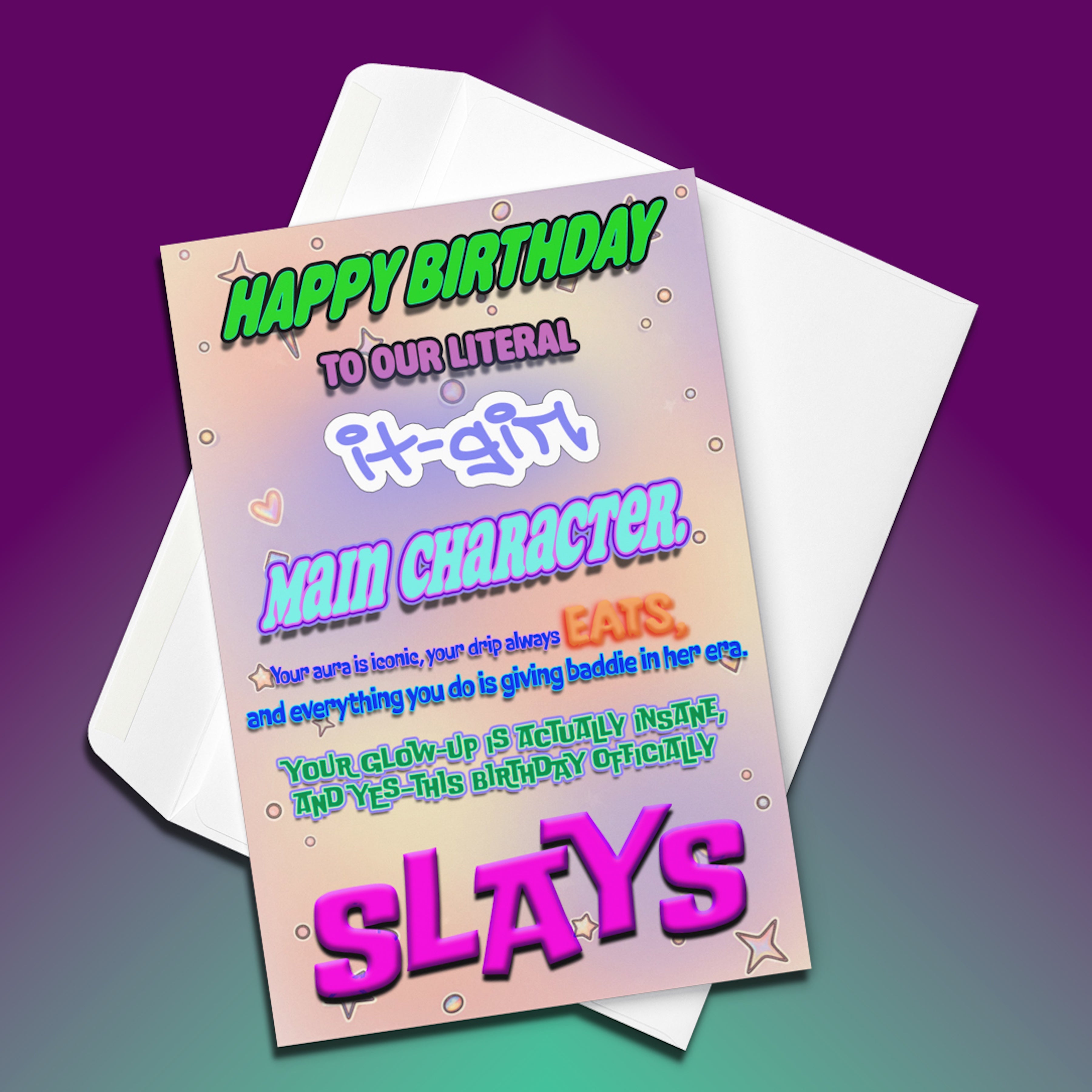 Gen Alpha Birthday Card – Funny Daughter TikTok Slang Card
