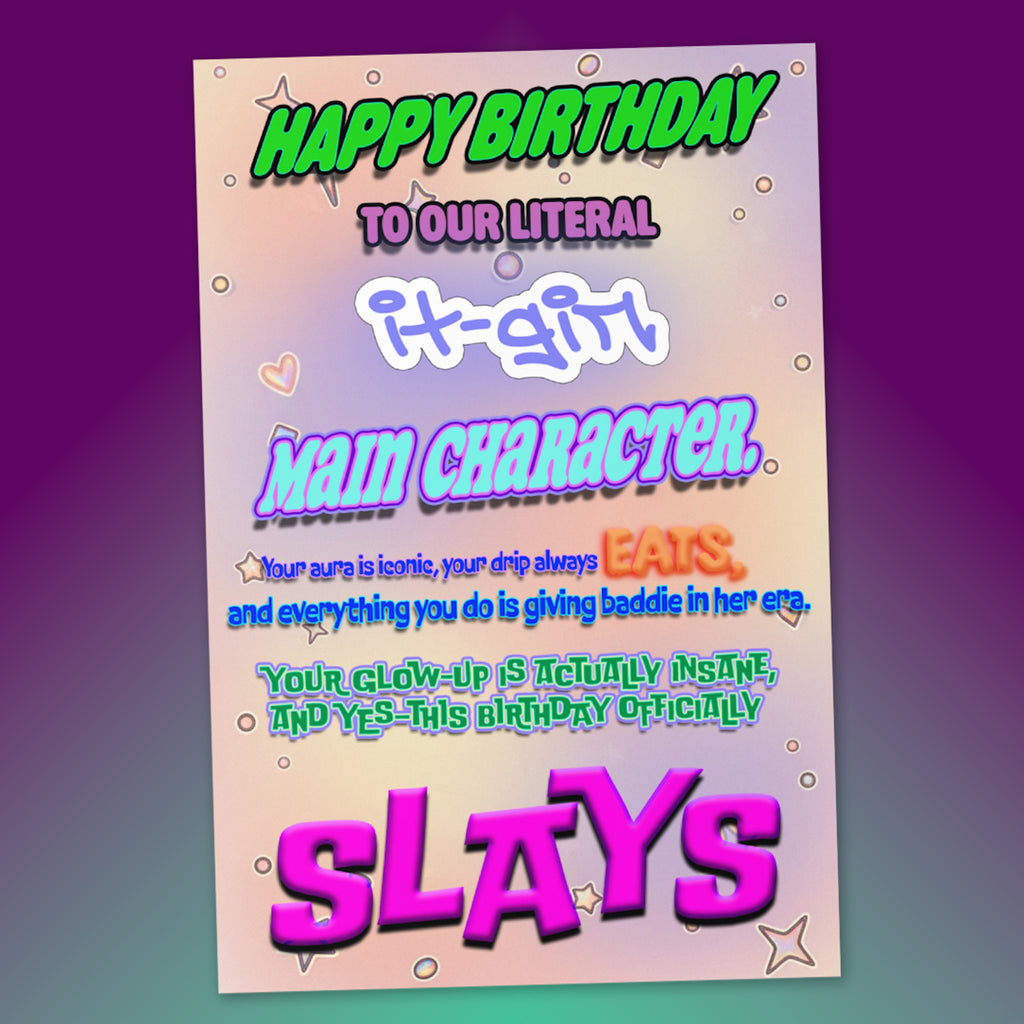 Gen Alpha Birthday Card – Funny Daughter TikTok Slang Card