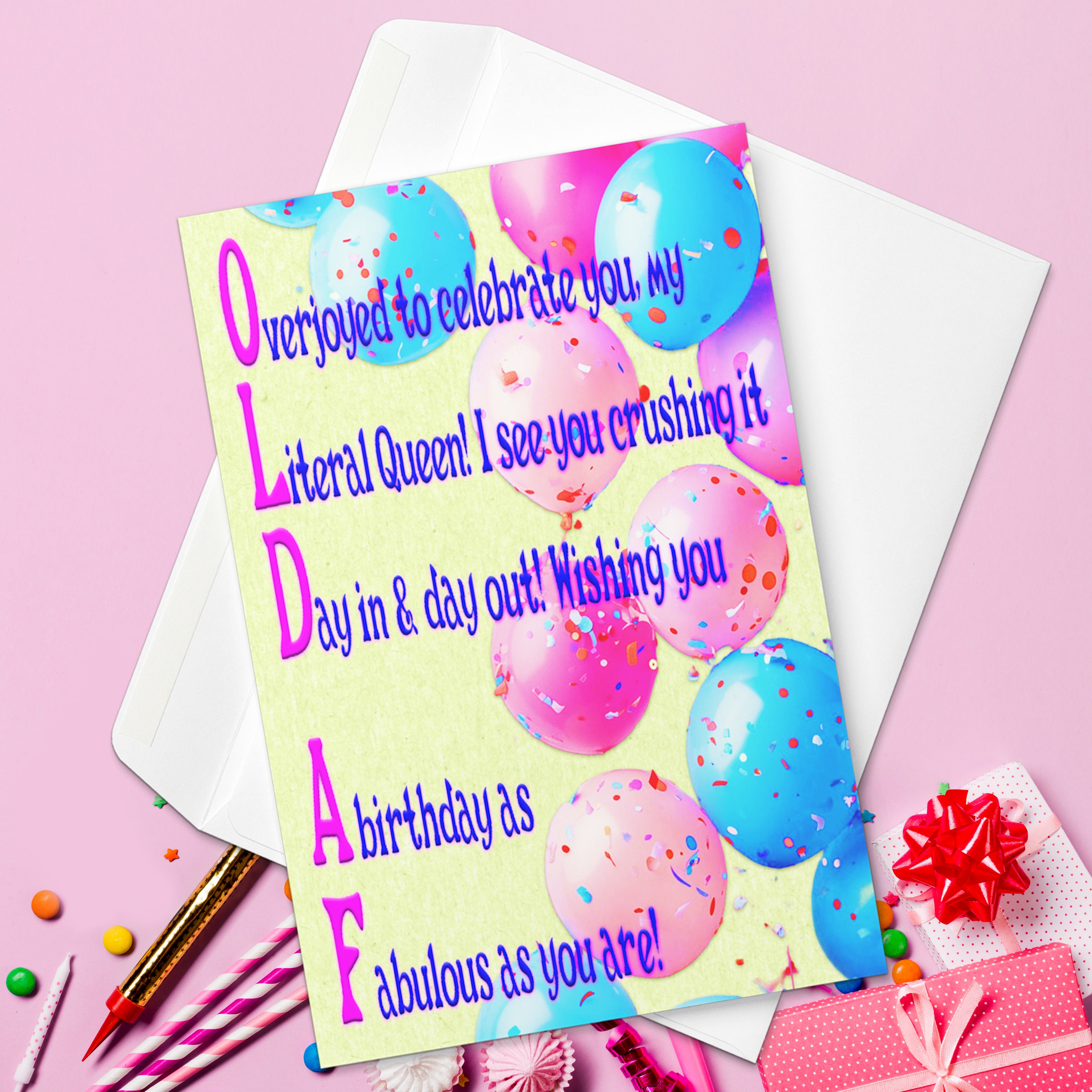 Birthday Queen Card – Funny Birthday Card for Her