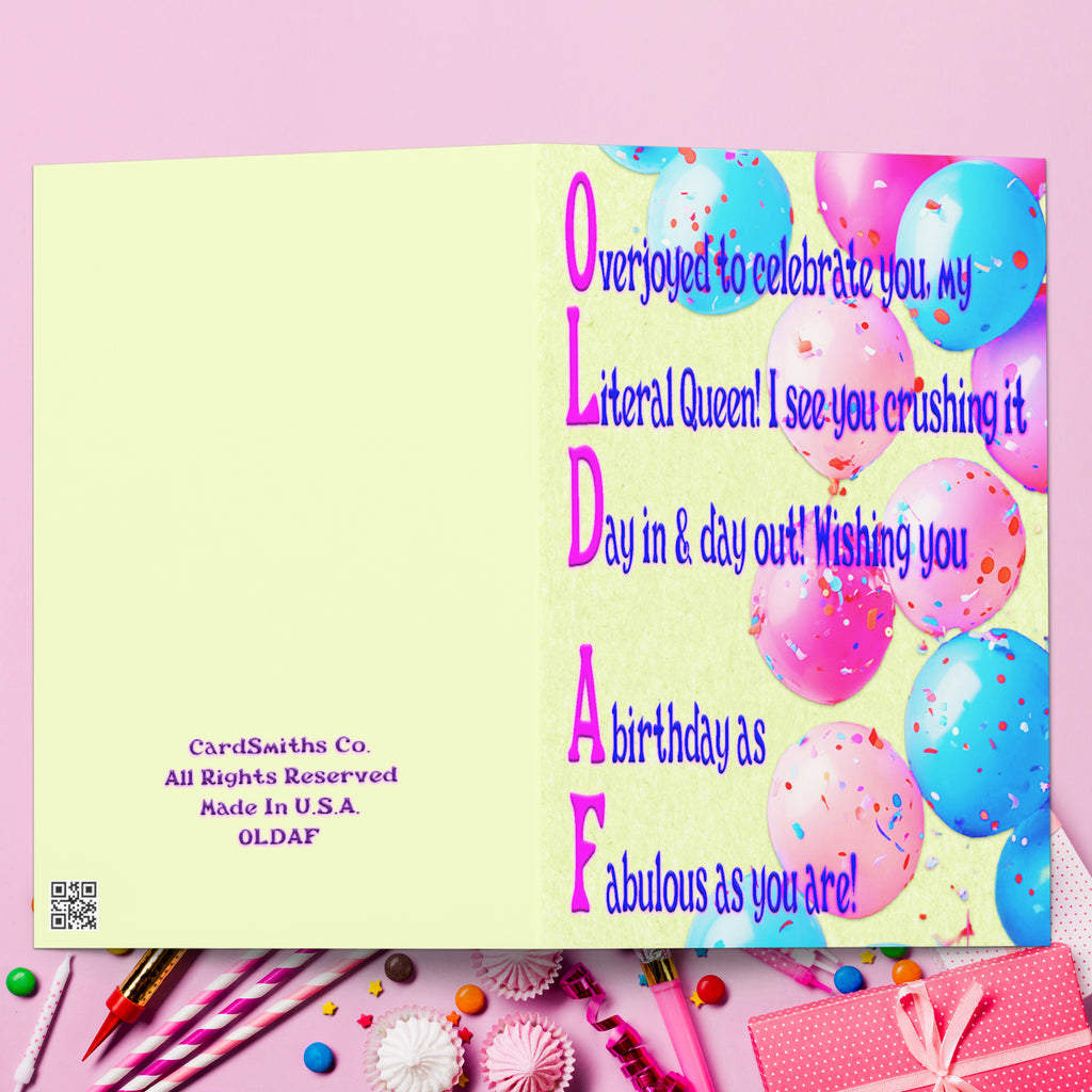 Birthday Queen Card – Funny Birthday Card for Her
