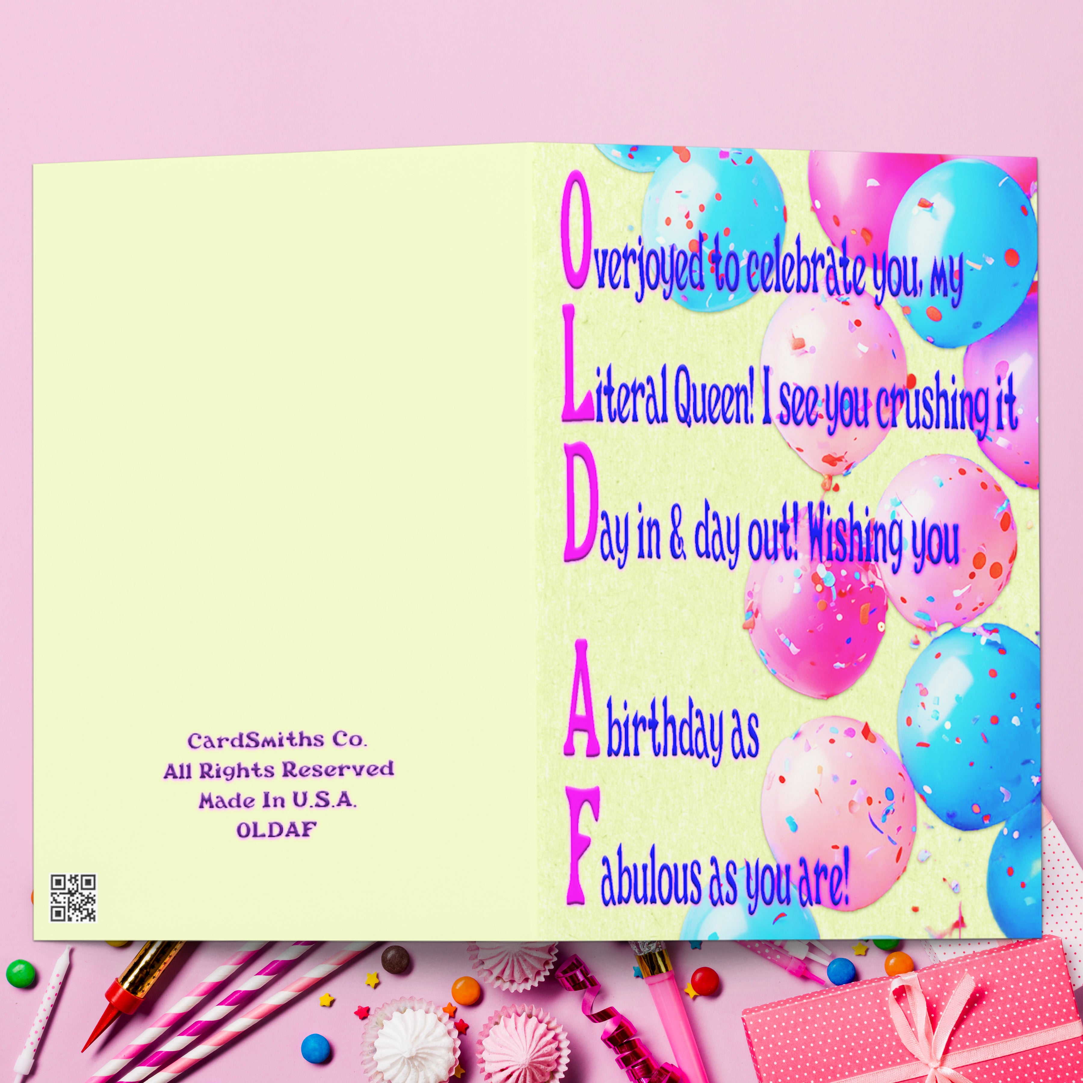 Birthday Queen Card – Funny Birthday Card for Her