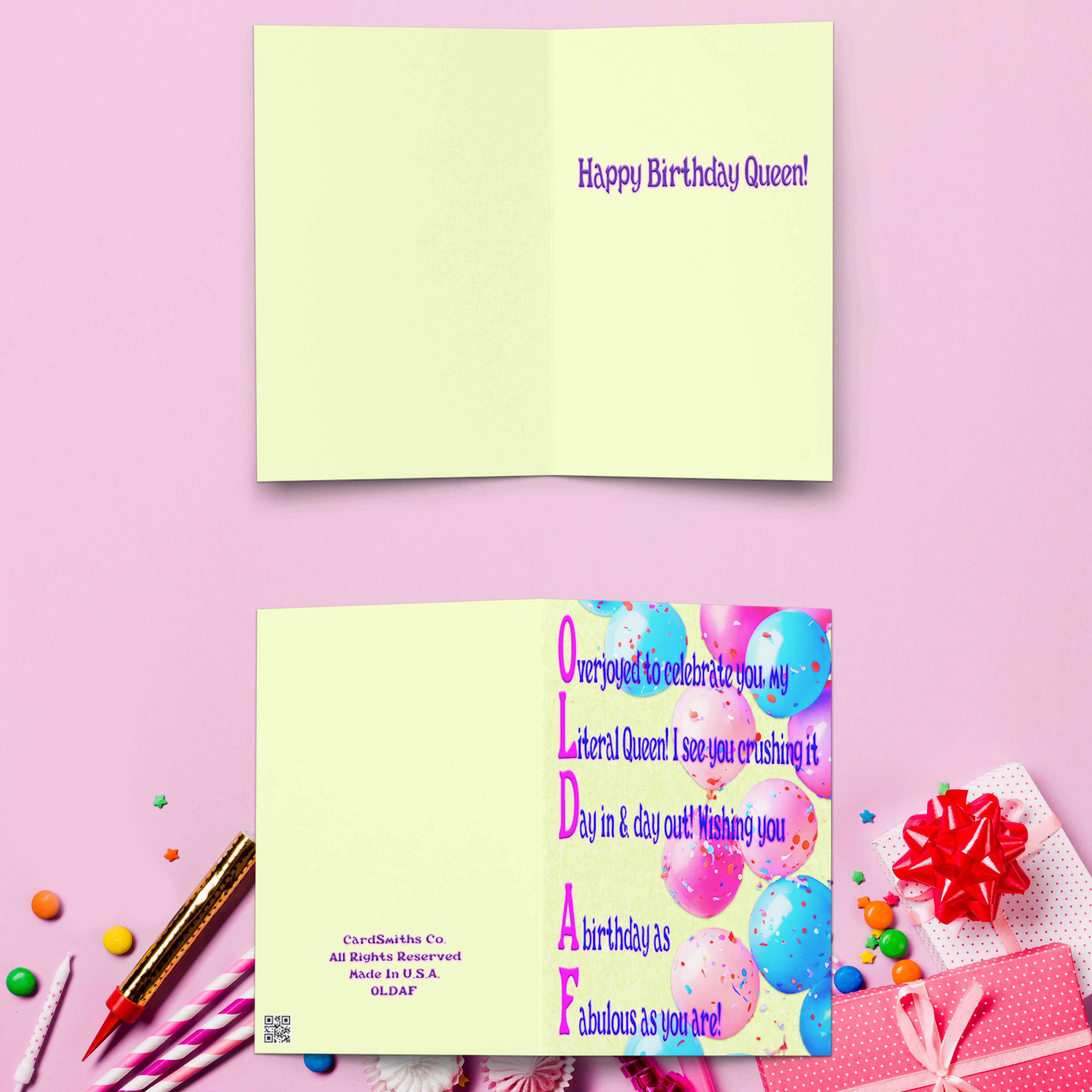 Birthday Queen Card – Funny Birthday Card for Her