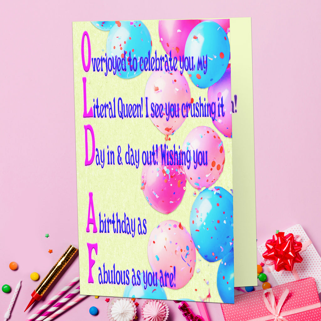 Birthday Queen Card – Funny Birthday Card for Her