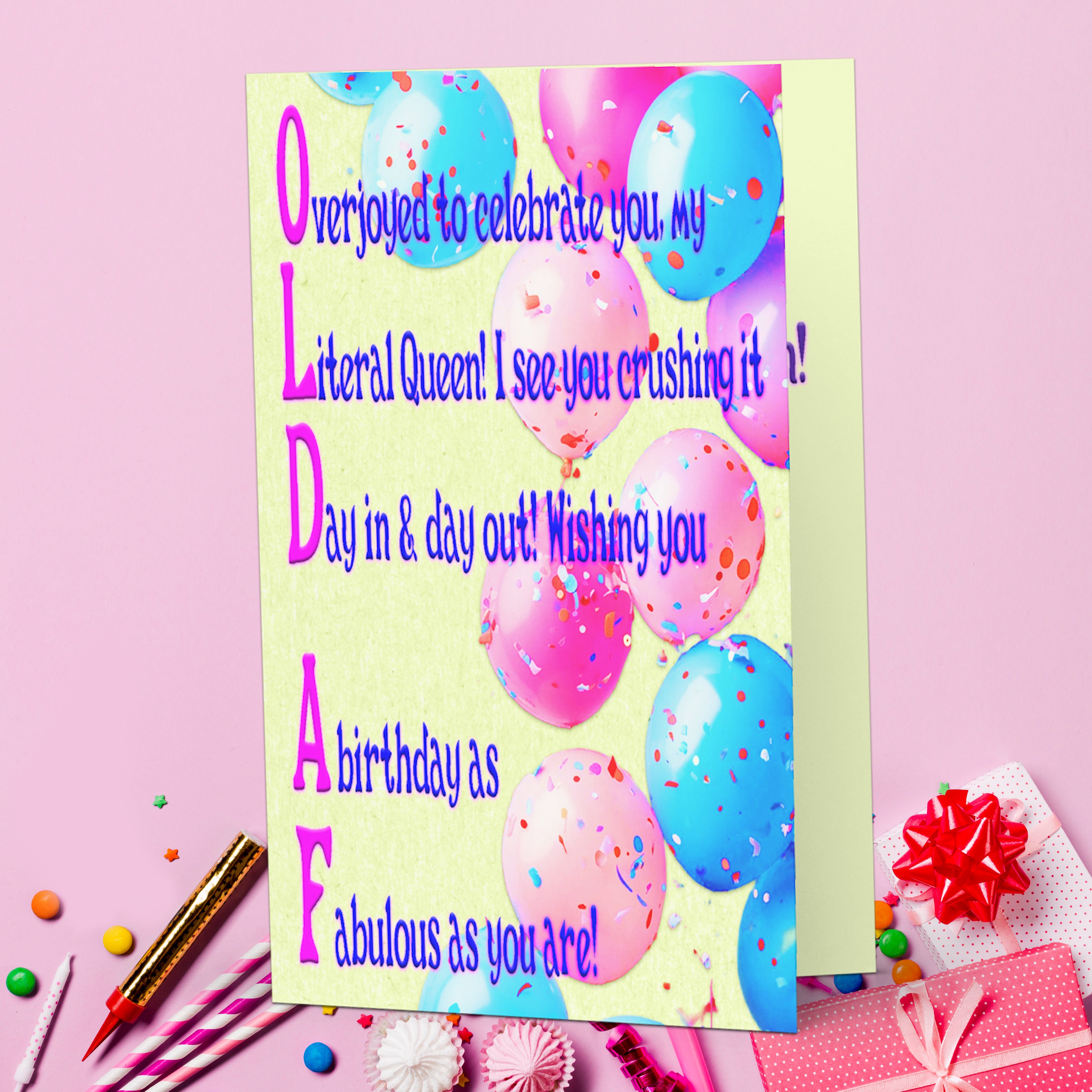 Birthday Queen Card – Funny Birthday Card for Her