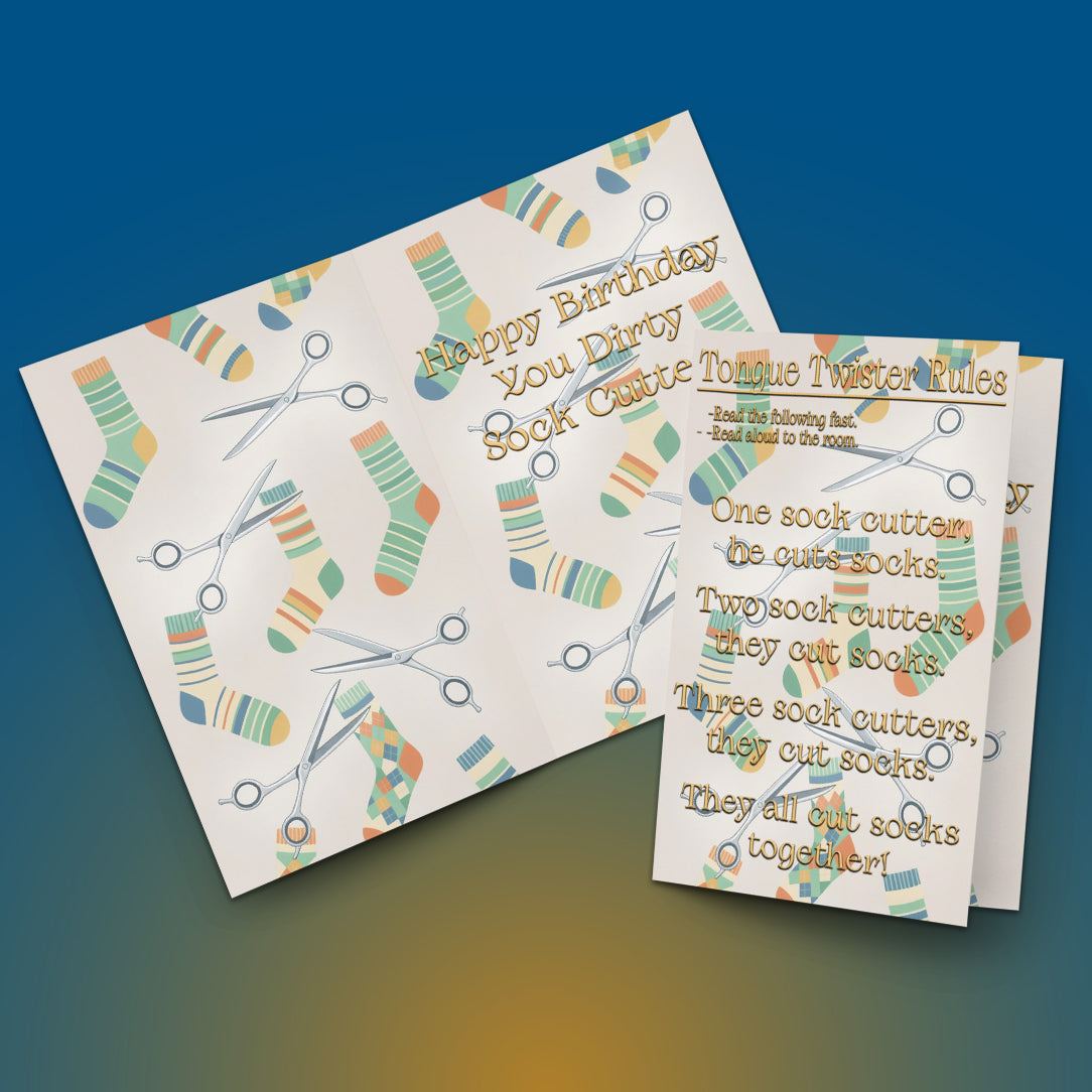 Funny Tongue Twister Birthday Card – Unique Joke Greeting Card