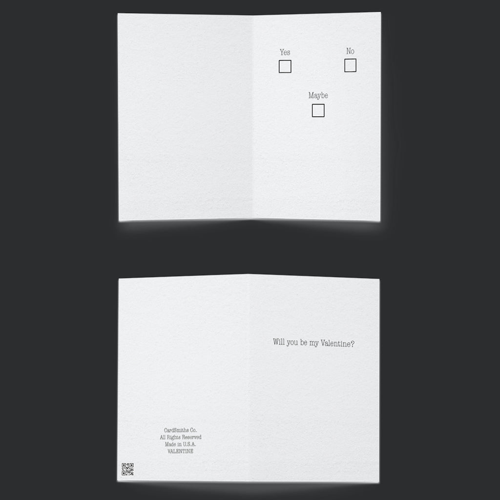 Yes No Maybe Card – Minimalist Love Note Greeting Card