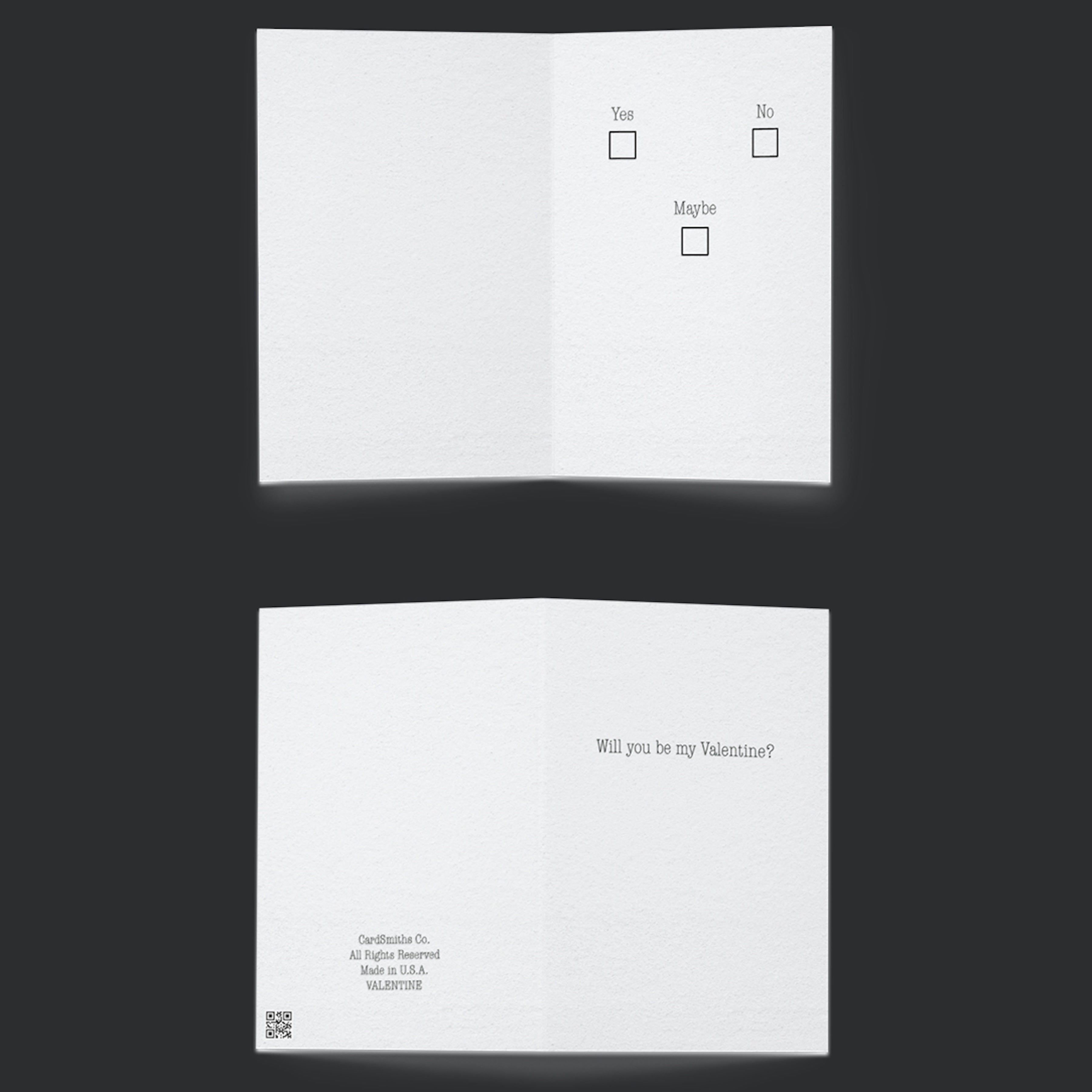 Yes No Maybe Card – Minimalist Love Note Greeting Card