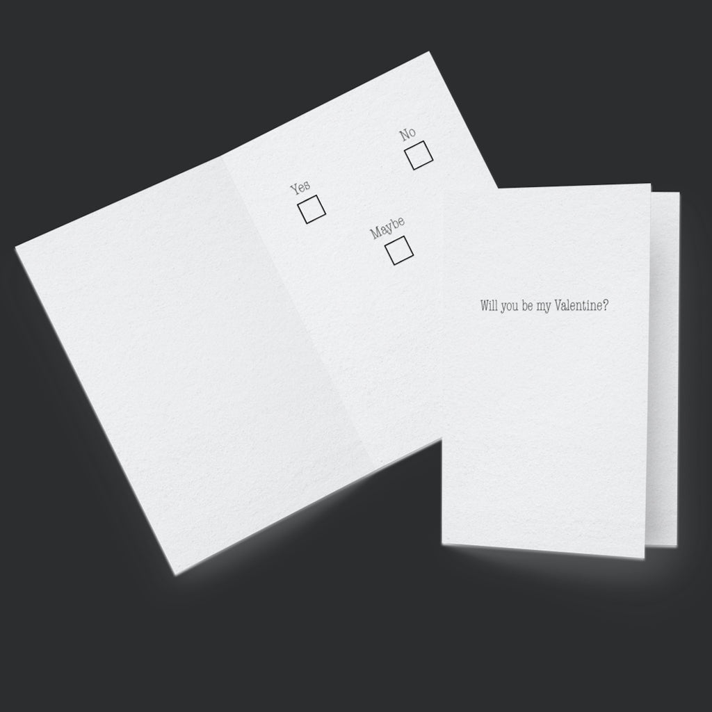 Yes No Maybe Card – Minimalist Love Note Greeting Card
