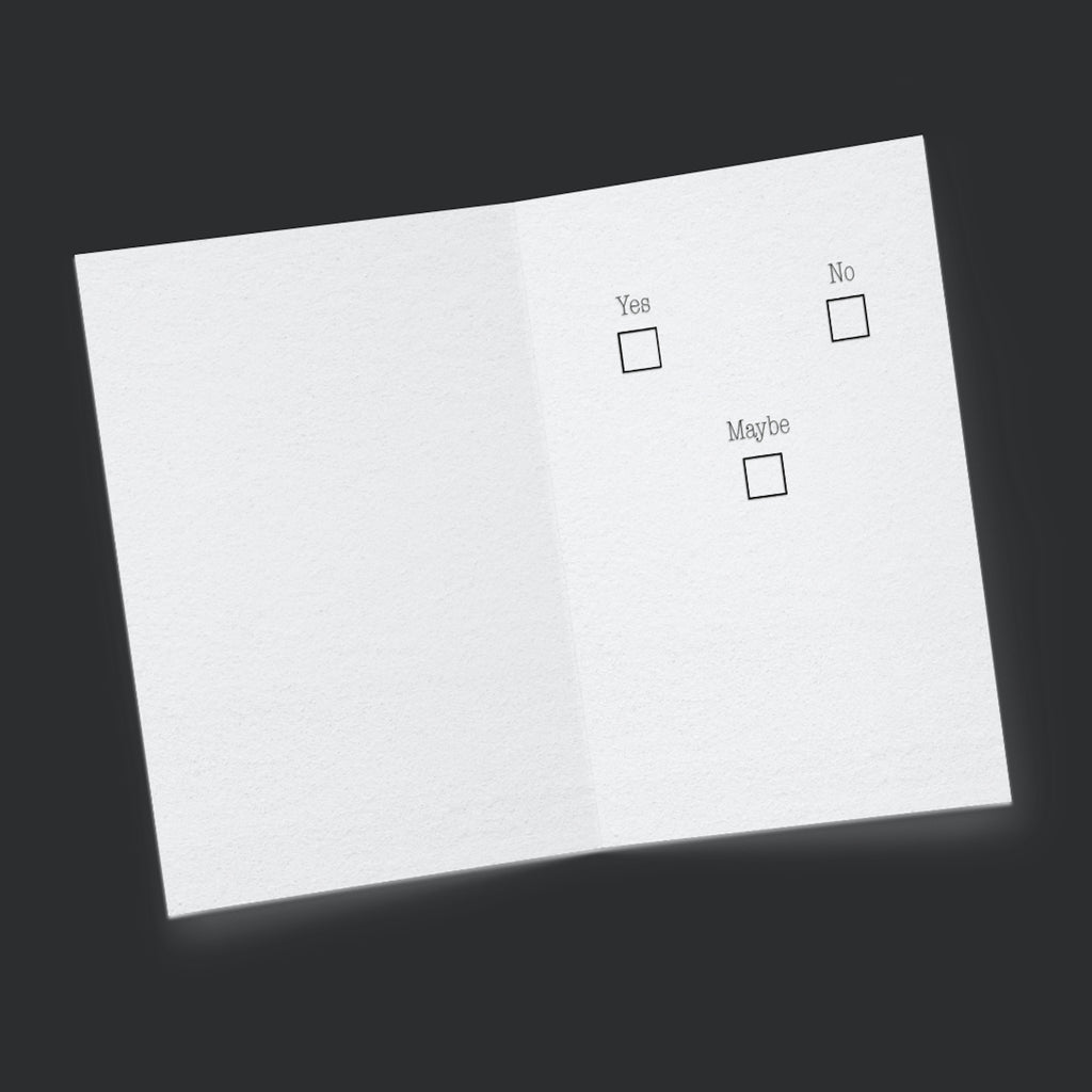 Yes No Maybe Card – Minimalist Love Note Greeting Card